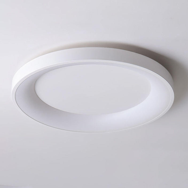 Matte White Flush Metal Contemporary Round LED Ceiling Flush Mount