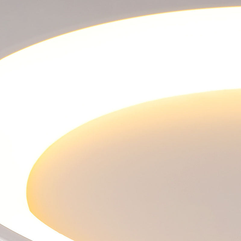 Matte White Flush Metal Contemporary Round LED Ceiling Flush Mount