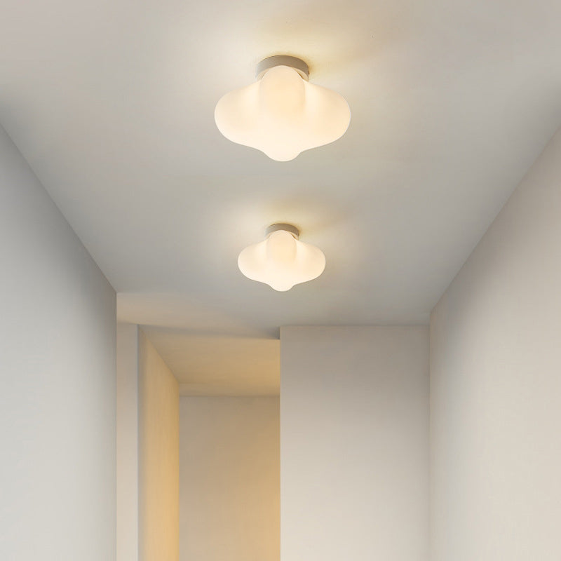 LED Ceiling Flush in Cream White Kids Style Acrylic Ceiling Flush Mount