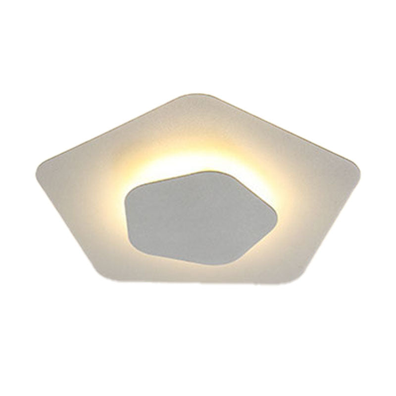 Kids Style LED Ceiling Flush Geometric Iron Flush Mount in White Finish