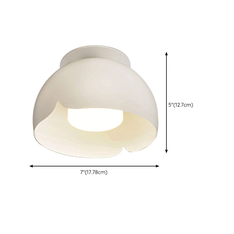 Flower Shape Ceiling Flush Iron Kids Style Flush in Cream White