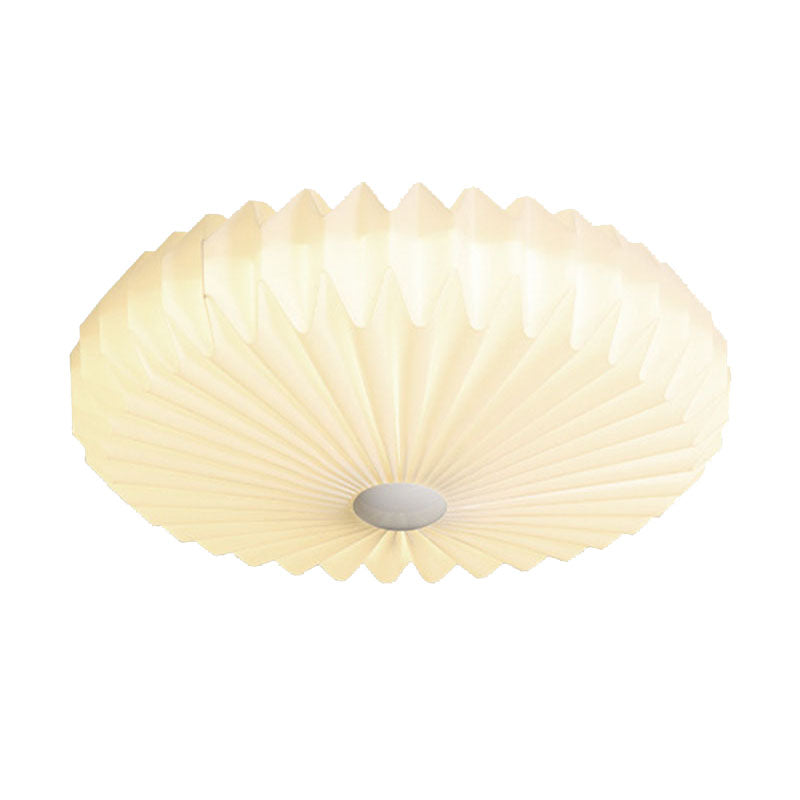 Single White Modernism Flush Mount Lighting Shaded Ceiling Light for Bedroom