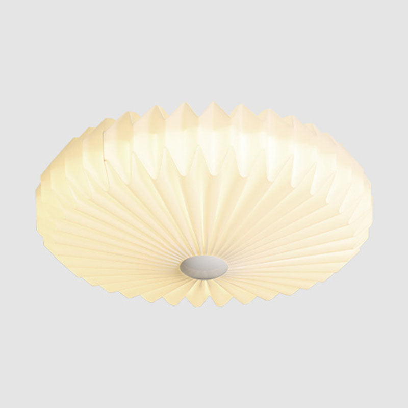 Single White Modernism Flush Mount Lighting Shaded Ceiling Light for Bedroom