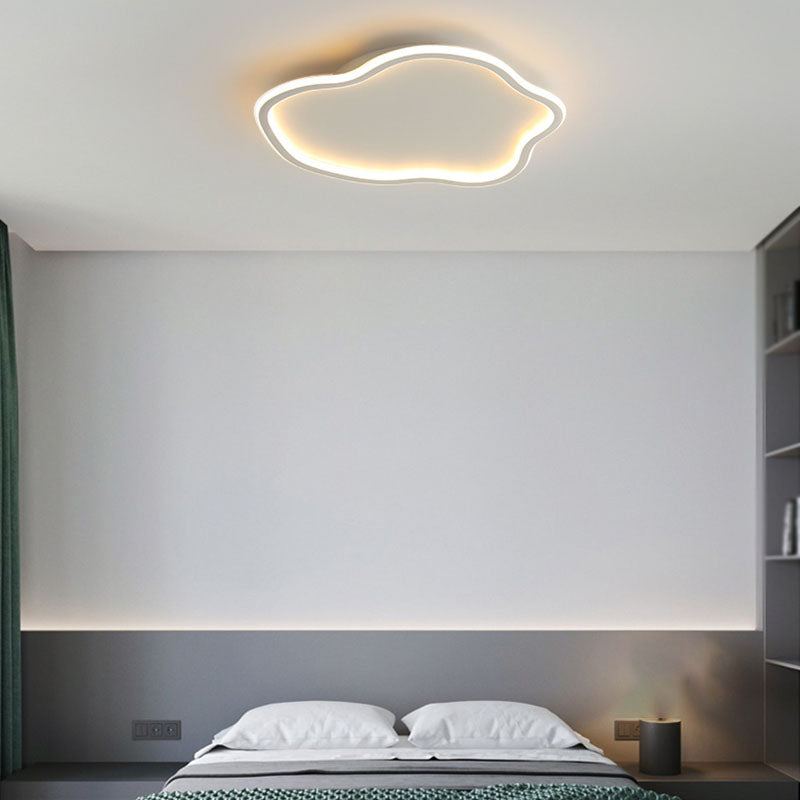 Single Black/White Modern Flush Mount Lighting Unique Ceiling Light for Bedroom