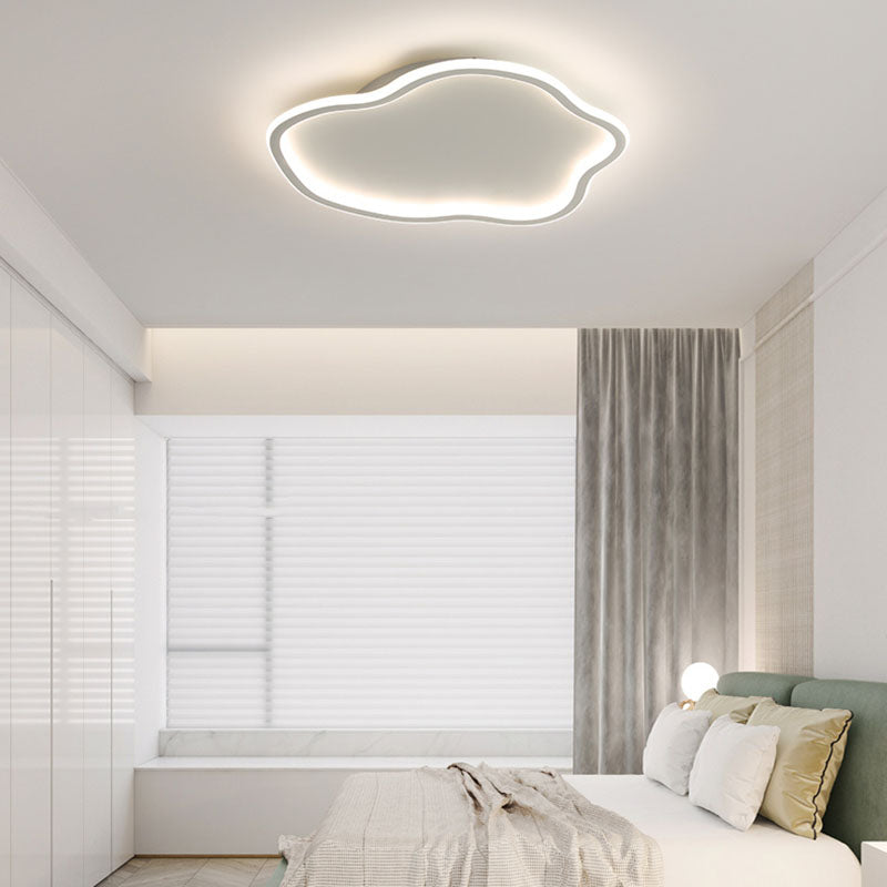 Single Black/White Modern Flush Mount Lighting Unique Ceiling Light for Bedroom