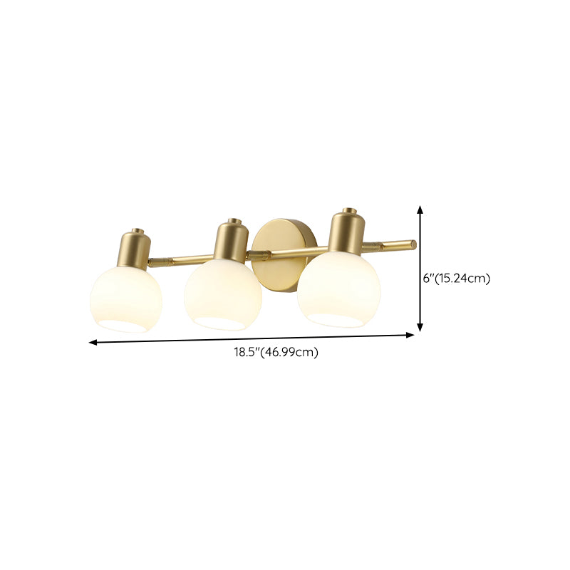 1 / 2 / 3 - Light Wall Sconce Adjustable Iron & Glass Post Modern Wall Lighting in Gold