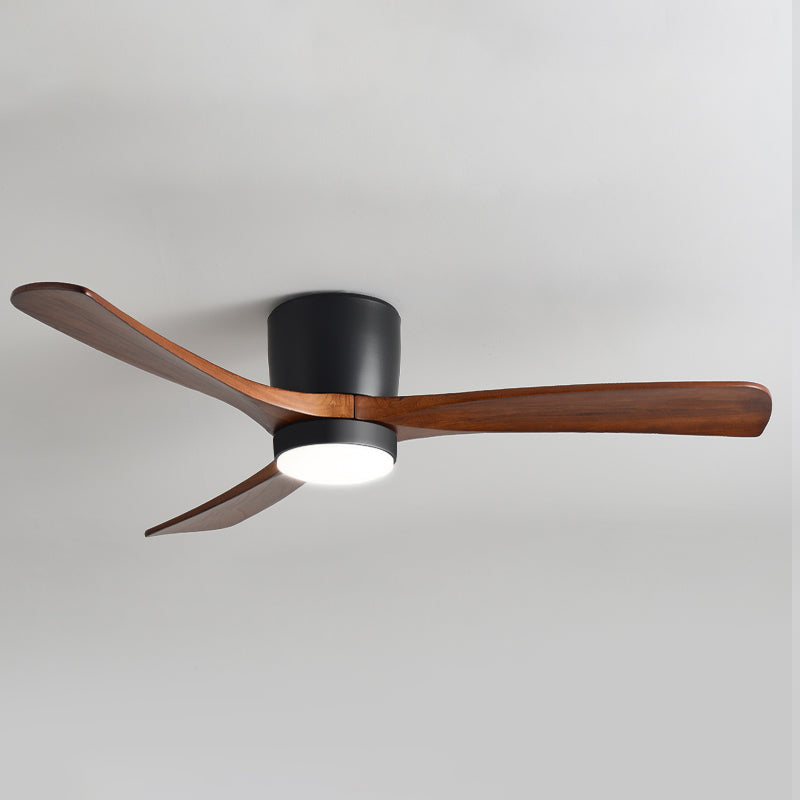 Nordic Style LED Ceiling Fan 3-Blade Fan Lighting with Wood for Restaurant