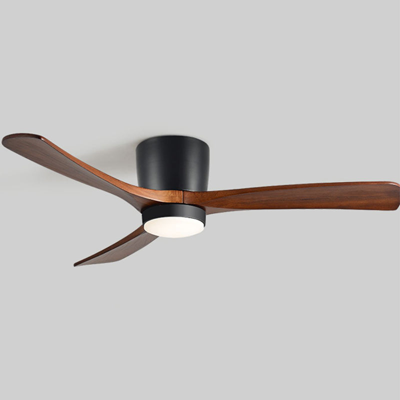 Nordic Style LED Ceiling Fan 3-Blade Fan Lighting with Wood for Restaurant