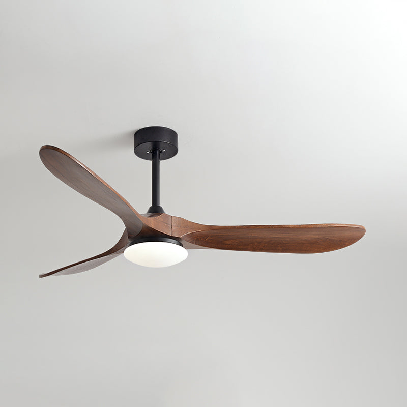 Nordic Style LED Ceiling Fan 3-Blade Fan Lighting with Wood for Bedroom