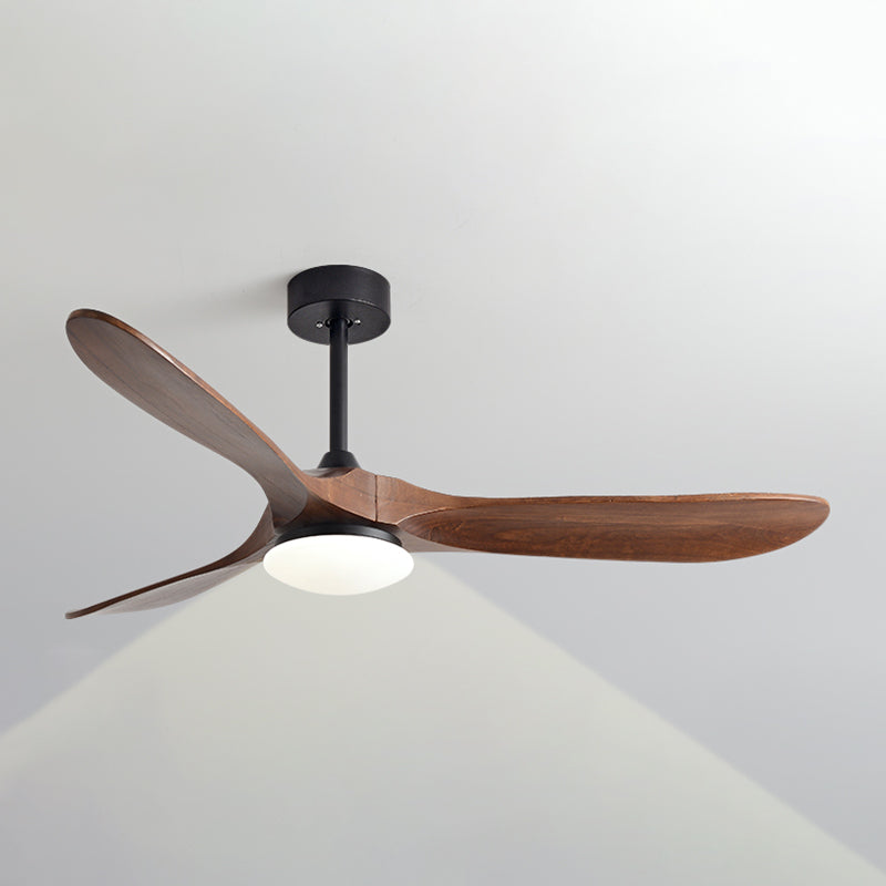 Nordic Style LED Ceiling Fan 3-Blade Fan Lighting with Wood for Bedroom