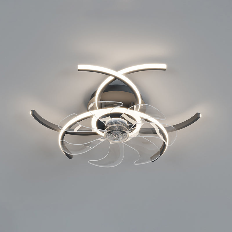 Simple Ceiling Fan Light Fixture Linear LED Ceiling Lamp for Bedroom