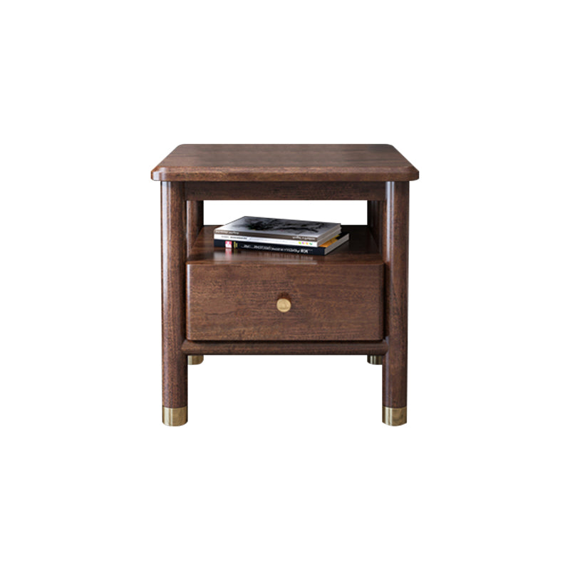 Storage Narrow Nightstand Flat Top Solid Wood Kids Bedside Table