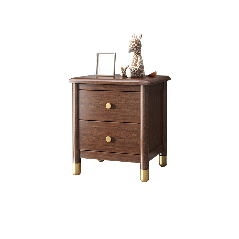 Storage Narrow Nightstand Flat Top Solid Wood Kids Bedside Table