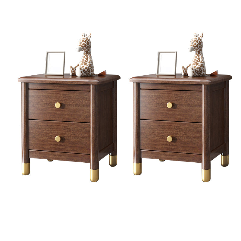 Storage Narrow Nightstand Flat Top Solid Wood Kids Bedside Table