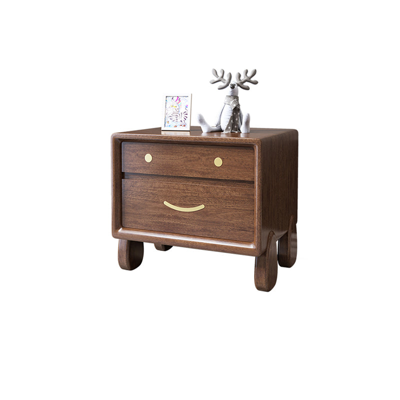 Storage Narrow Nightstand Flat Top Solid Wood Kids Bedside Table