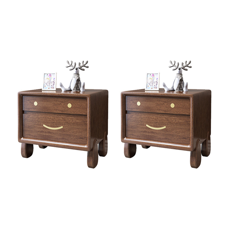 Storage Narrow Nightstand Flat Top Solid Wood Kids Bedside Table