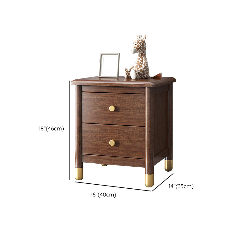 Storage Narrow Nightstand Flat Top Solid Wood Kids Bedside Table