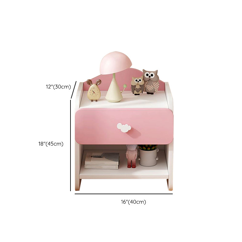 Storage Wooden Kids Nightstand Princess Narrow Kids Bedside Table