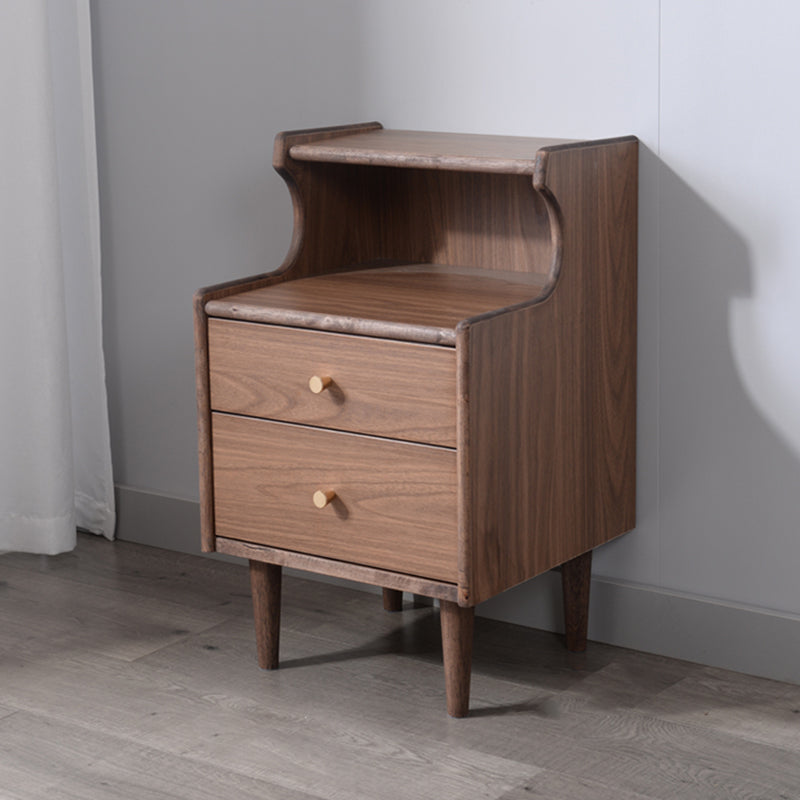 Solid Wood Kids Nightstand Storage Kids Bedside Table with Shelves and Drawers