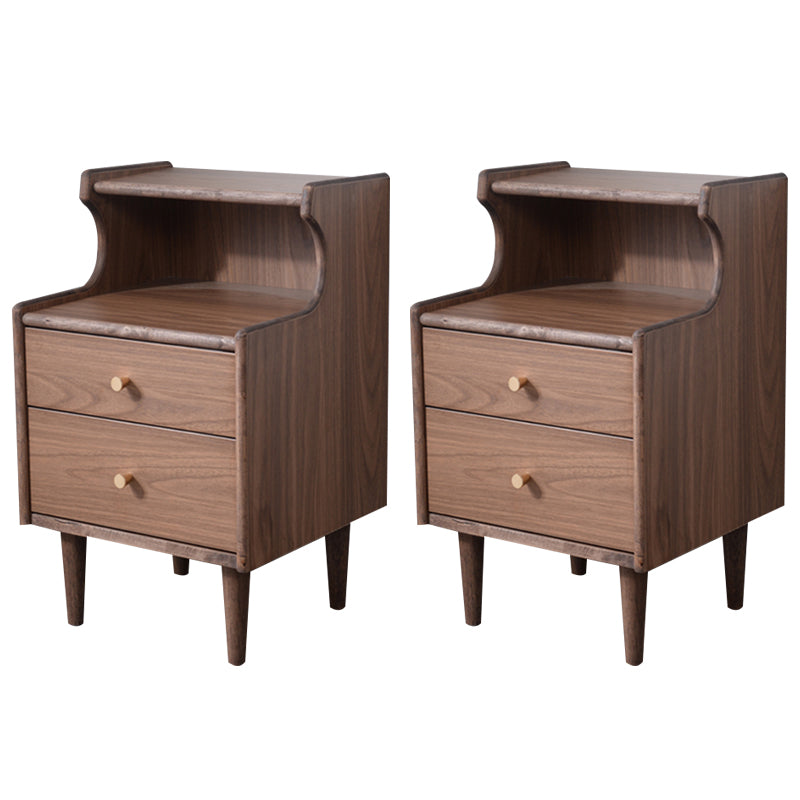 Solid Wood Kids Nightstand Storage Kids Bedside Table with Shelves and Drawers