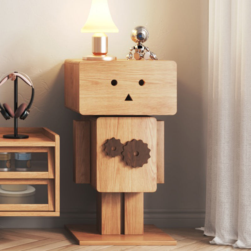 Solid Wood Kids Bedside Table Modern Simple Nightstand With Cabinet