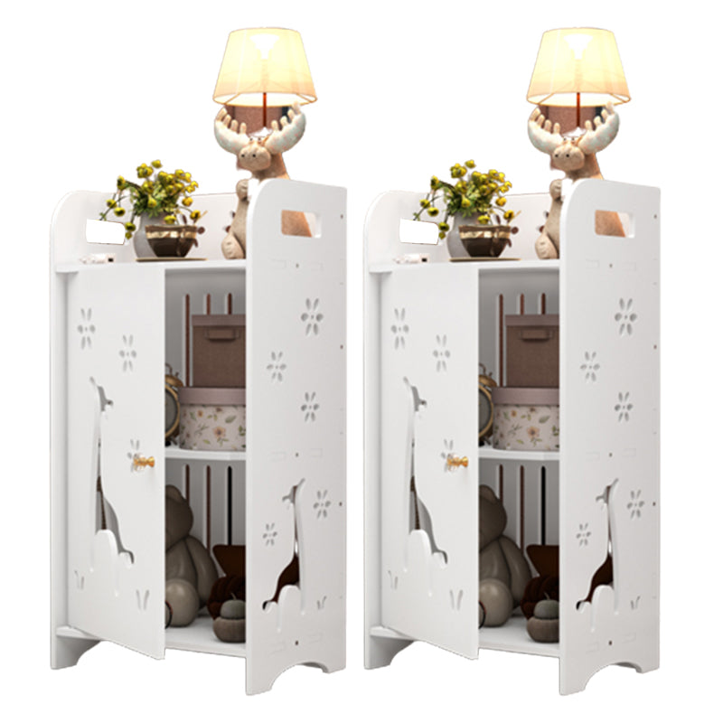 Modern & Contemporary End Table for Nursery Storage White Wooden Flat Top Animals