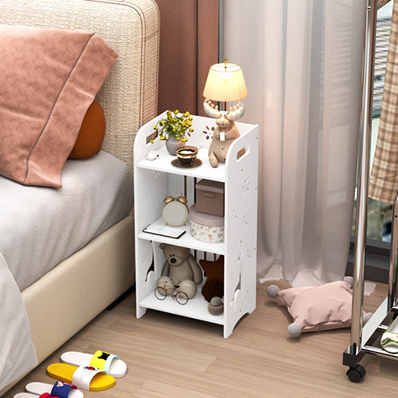 Modern & Contemporary End Table for Nursery Storage White Wooden Flat Top Animals