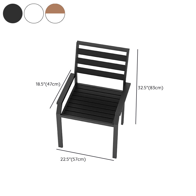 Modern High Backrest Side Chair Metal Dining Side Chair with Arm