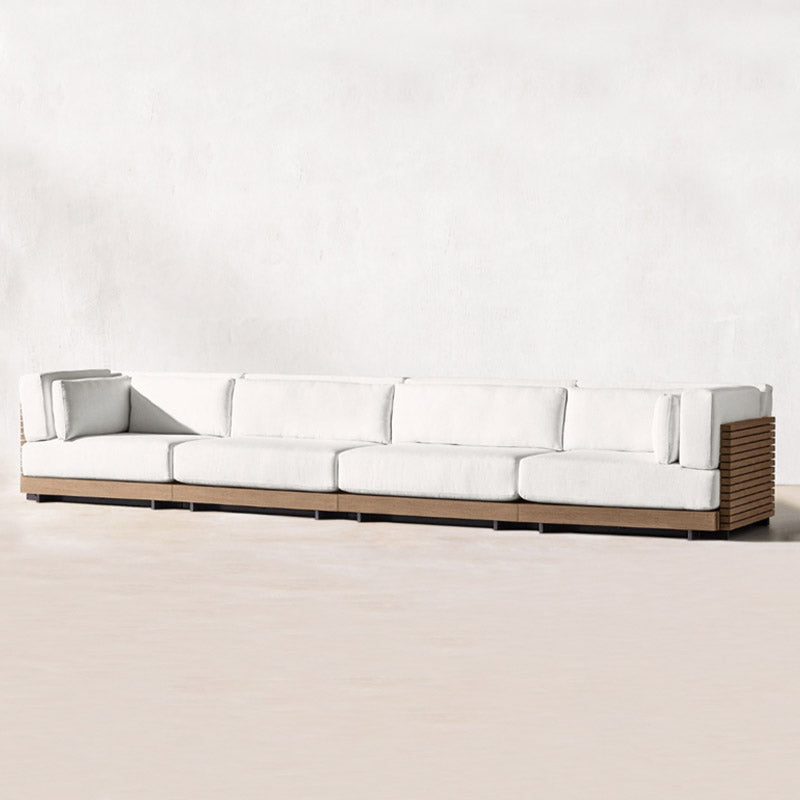 Farmhouse White Cushion Outdoor Patio Sofa/Sofa Sectional in Solid Wood