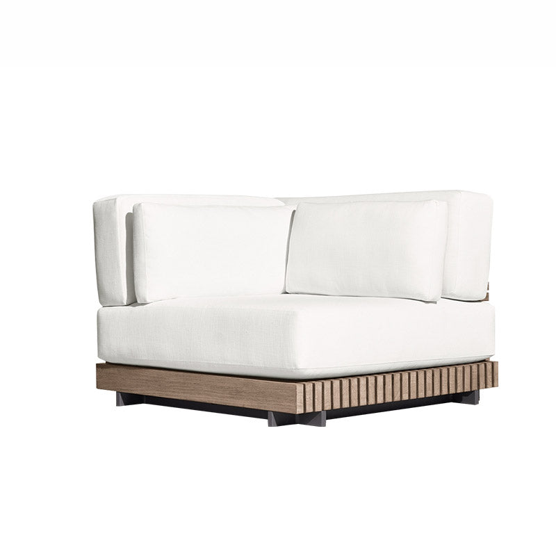 Farmhouse White Cushion Outdoor Patio Sofa/Sofa Sectional in Solid Wood