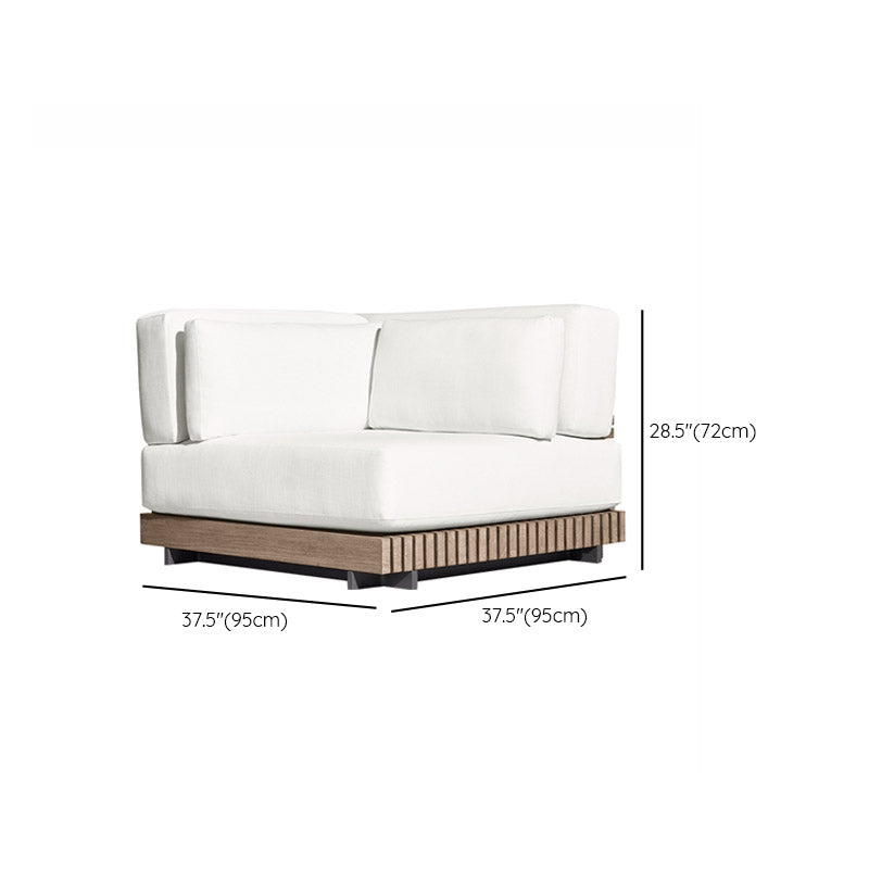 Farmhouse White Cushion Outdoor Patio Sofa/Sofa Sectional in Solid Wood