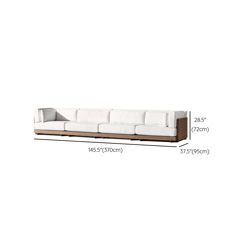 Farmhouse White Cushion Outdoor Patio Sofa/Sofa Sectional in Solid Wood