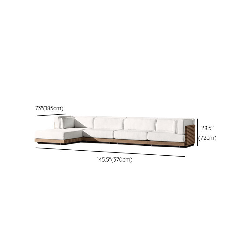 Farmhouse White Cushion Outdoor Patio Sofa/Sofa Sectional in Solid Wood