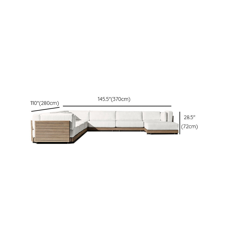 Farmhouse White Cushion Outdoor Patio Sofa/Sofa Sectional in Solid Wood