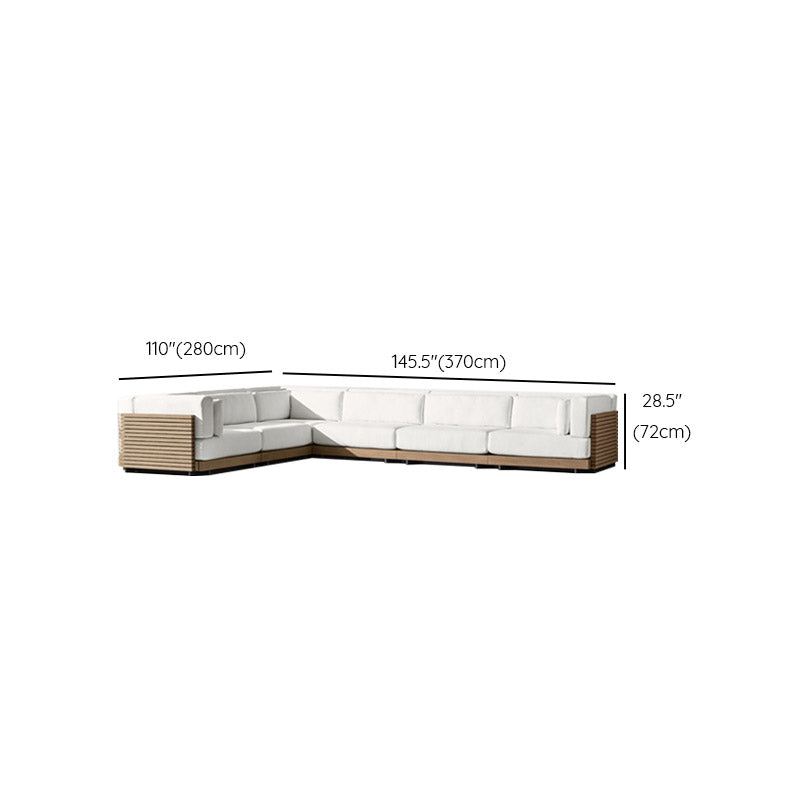 Farmhouse White Cushion Outdoor Patio Sofa/Sofa Sectional in Solid Wood