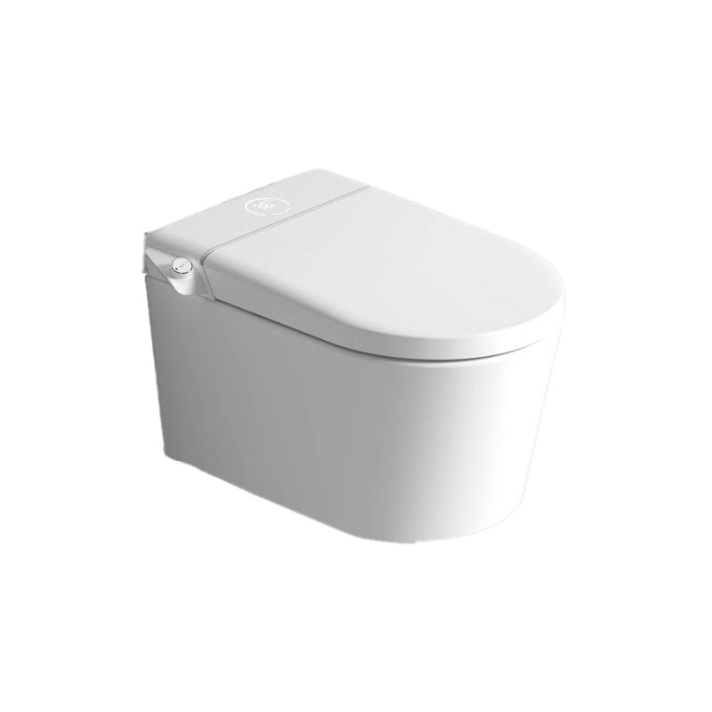 Contemporary Wall Hung Toilet Set in White Elongated Bowl Shape