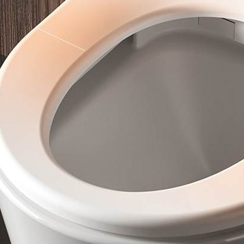 Contemporary Wall Hung Toilet Set in White Elongated Bowl Shape