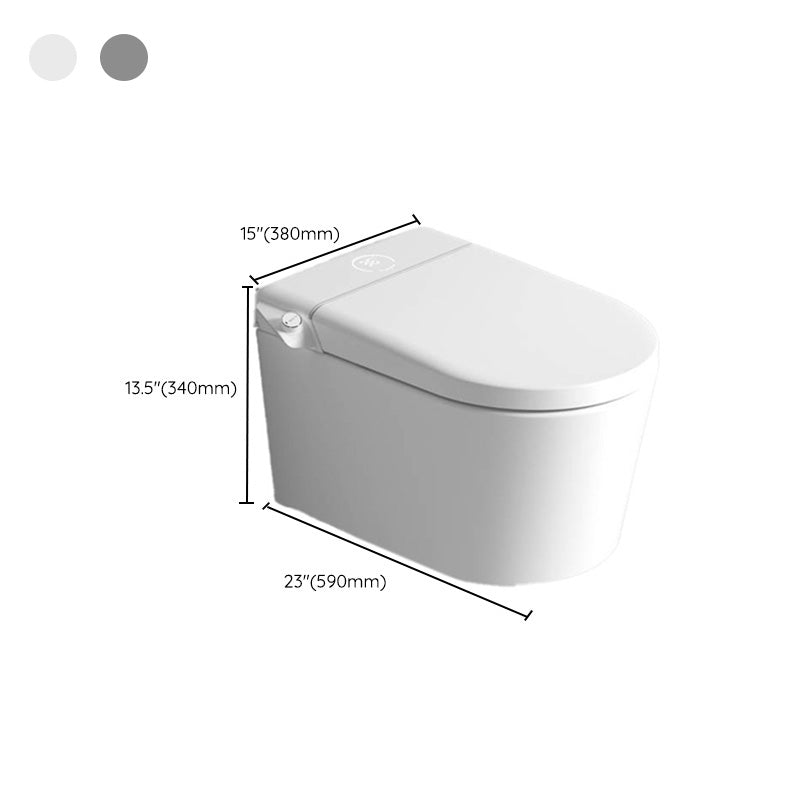 Contemporary Wall Hung Toilet Set in White Elongated Bowl Shape