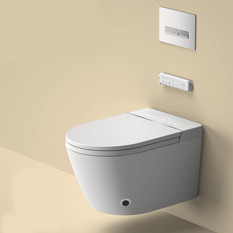 Contemporary Wall Hung Toilet Set in White Finish with Heated Seat