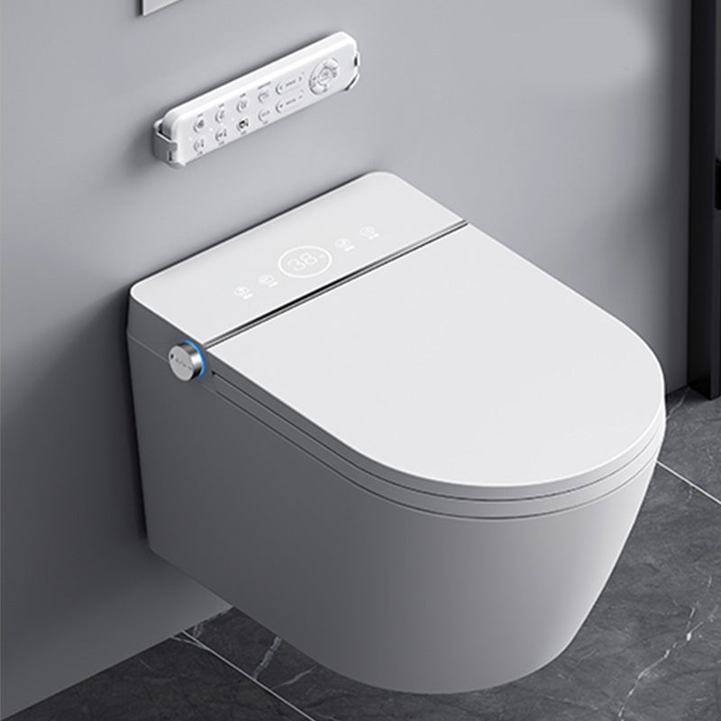 Contemporary Wall Hung Toilet Set in White Finish with Heated Seat