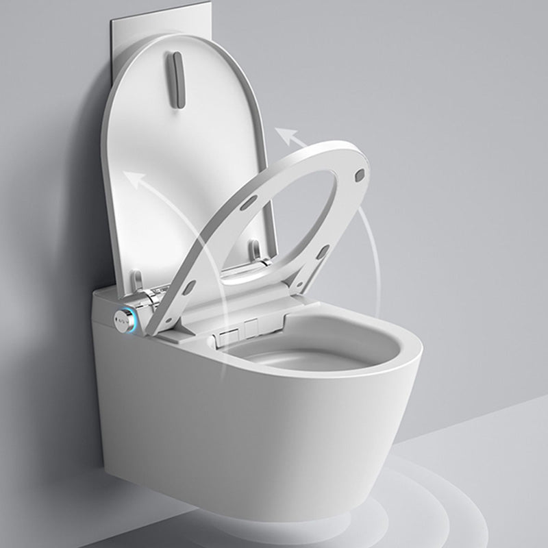 Contemporary Wall Hung Toilet Set in White Finish with Heated Seat