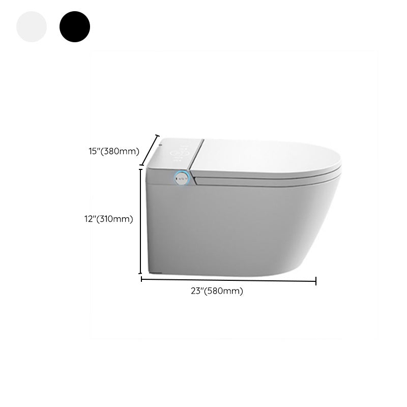 Contemporary Wall Hung Toilet Set in White Finish with Heated Seat