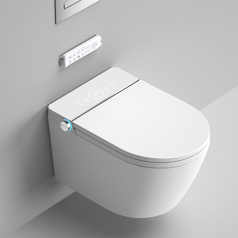 White Wall Hung Toilet Set with Warm Air Dryer and Water Pressure Control