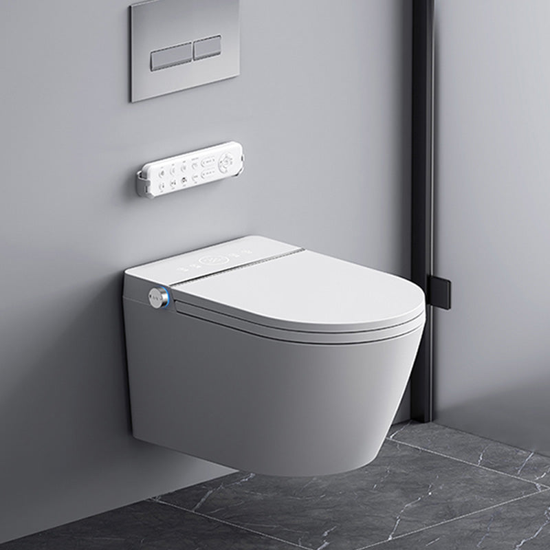 White Wall Hung Toilet Set with Warm Air Dryer and Water Pressure Control