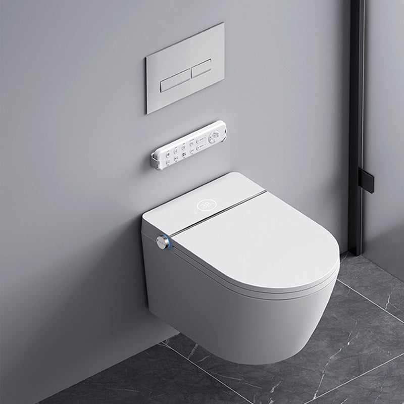 White Wall Hung Toilet Set with Warm Air Dryer and Water Pressure Control