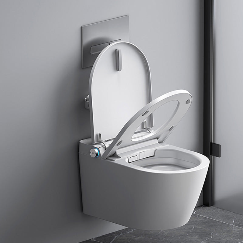 White Wall Hung Toilet Set with Warm Air Dryer and Water Pressure Control