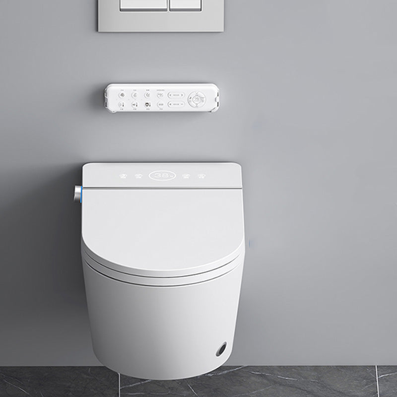 White Wall Hung Toilet Set with Warm Air Dryer and Water Pressure Control