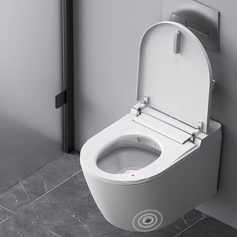 White Wall Hung Toilet Set with Warm Air Dryer and Water Pressure Control