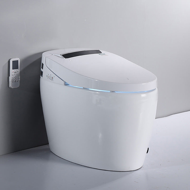 White Floor Standing Bidet in Elongated with Warm Air Dryer Vitreous China Bidets