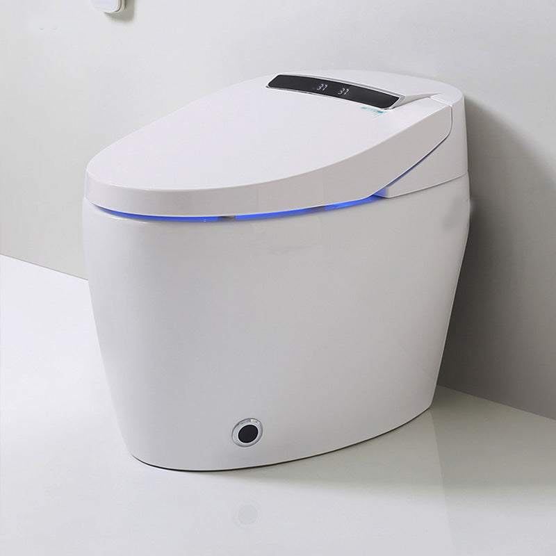 White Floor Standing Bidet in Elongated with Warm Air Dryer Vitreous China Bidets